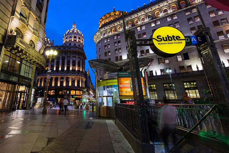 The Microcentro domes of Buenos Aires at twilight