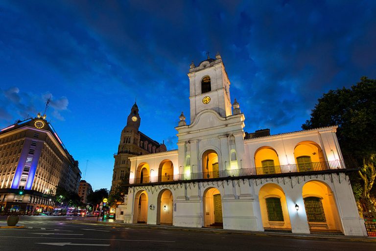 The Cabildo Museum of Buenos Aires at twilight
