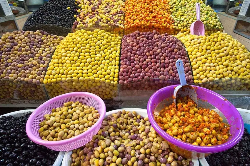 olives in the Meknes Souk