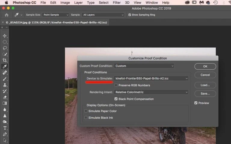 Custom profile Photoshop