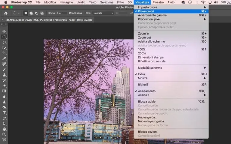 Prova colori stampa Photoshop