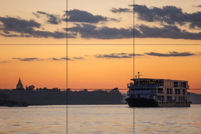 Rule of thirds applied to a landscape