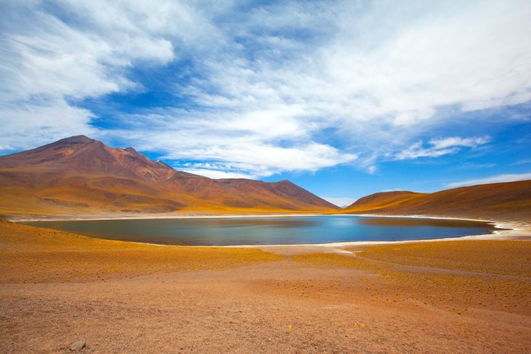 The Miscanti lagoon in Atacama Chile
