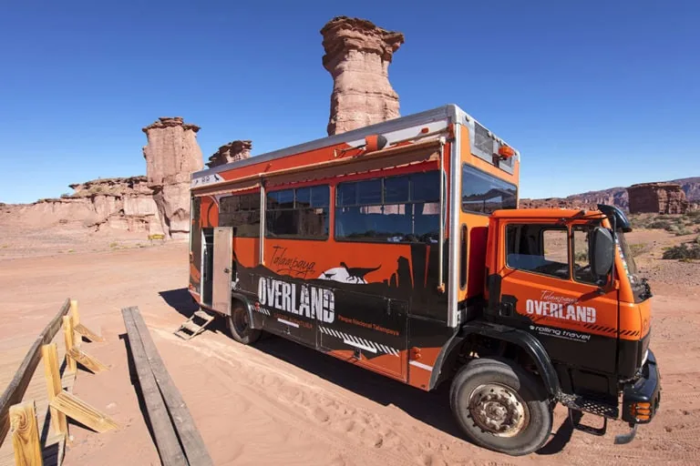 Overland truck in Talampaya