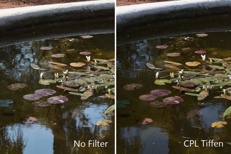 Water reflection polarizer filter