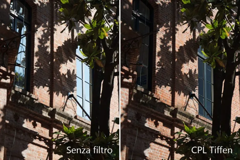 Effetto filtro polarizzatore riflessi