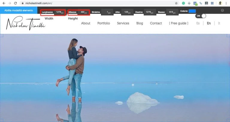 Web element size with Page Ruler