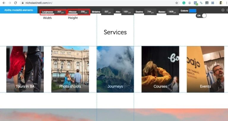 Small web element with Page Ruler