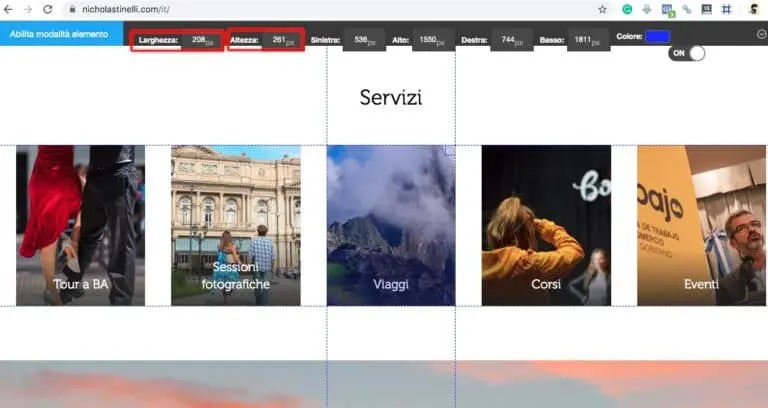Dimensione piccolo elemento web con Page Ruler