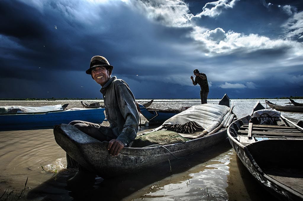 Tonle Sap fisherman in Cambodia